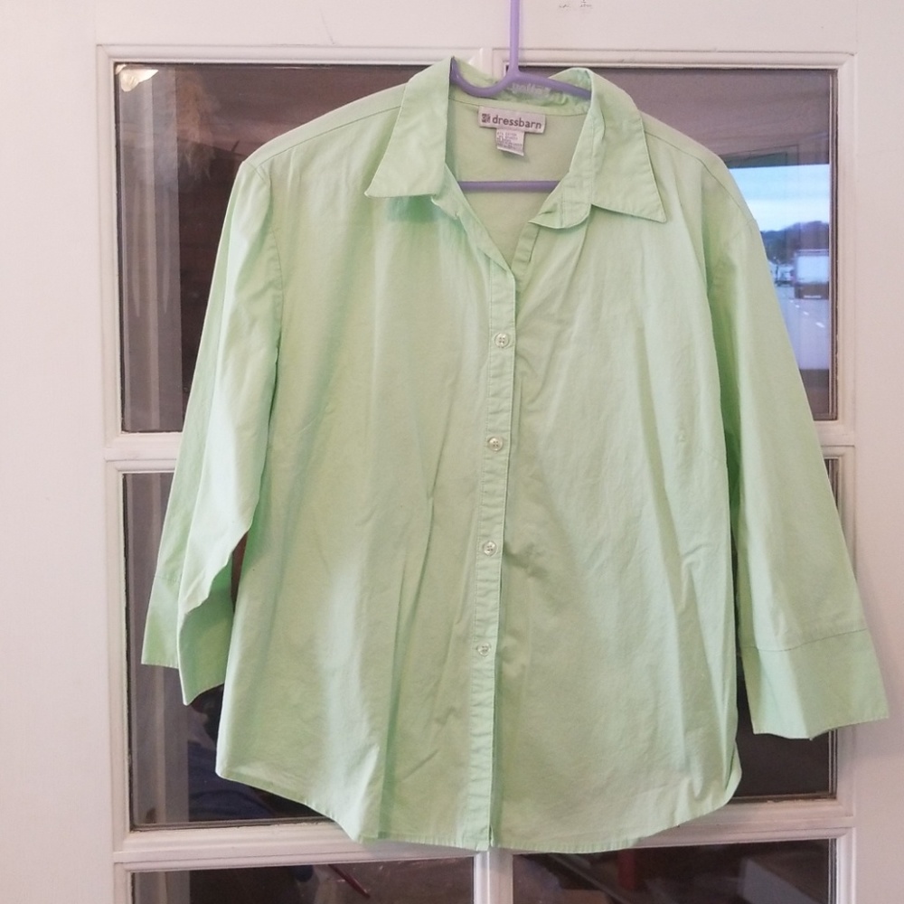 Mint green button down blouse